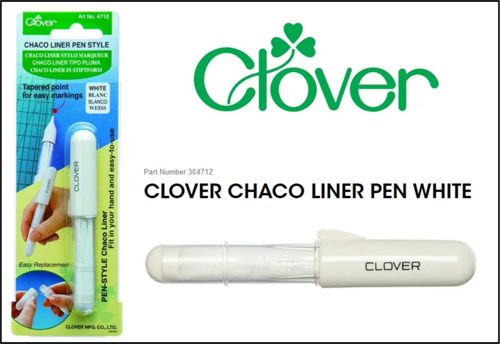 Chaco Liner Pen White by Clover SEE VIDEO