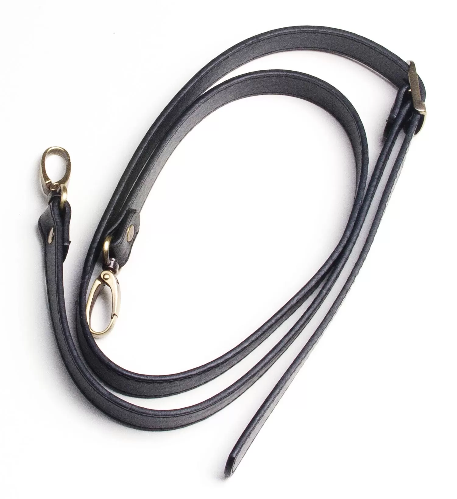 Leather Bag Handle Strap with Buckle and Clips 100 cms