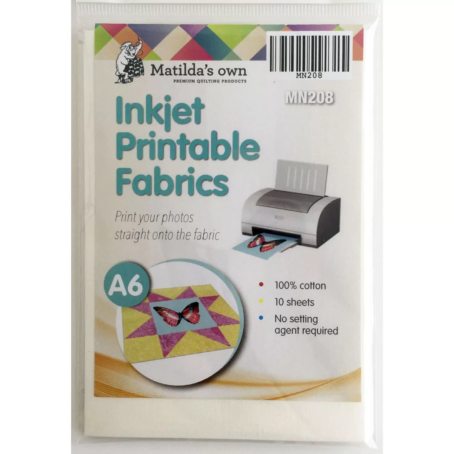 Inkjet Printable Fabric by Matilda's own 5 sheets A4 or 3 sheets A4 iron-on