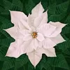 White Poinsettia Dream Big Holiday Hoffman Quilt Panel 43 x 43 Inches Digital Print