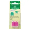 Clover Flexible Rubber Thimbles Medium 2 Pack Pink