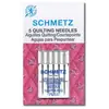 Schmetz 75/11 QUILTING Sewing Machine Needle - Packet of 5 Needles - Needles Sized 75/11 are for Light Weight fabric like cotton voille, silk, synthetics, spandex and lycra