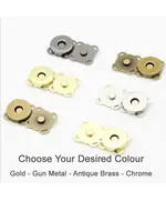Spoke Magnetic Closure for Bags 18mm Antique Brass, Gold, Chrome and Gun Metal