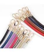 Round PU Leather Braided Bag Handles 60 cms Multiple Colours Available