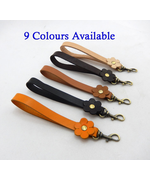 Genuine Leather Bag Flower Wrist Strap