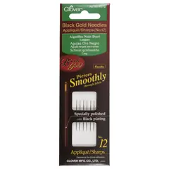 Clover Black Gold Applique Sharps Needles Size 12