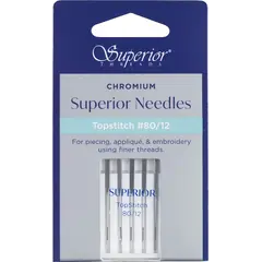 Superior 80/12 Topstitch Chromium Machine Needles