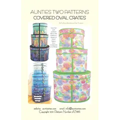 Covered Oval Crates Bag Pattern by Aunties Two AT661 - Image of pattern cover
