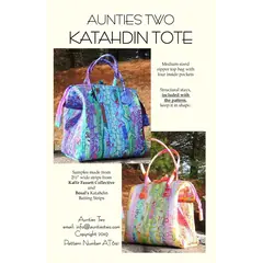 Katahdin Tote Bag Pattern by Aunties Two AT641 - Image of Pattern Cover, 2 Stays Included