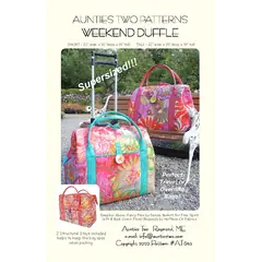 Weekend Duffle Bag Pattern by Aunties Two AT645 - Image of Pattern Cover, Metal stays included but not depicted
