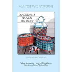 Diagonally Woven Baskets Bag Pattern AT286 by Aunties Two i Image of pattern cover