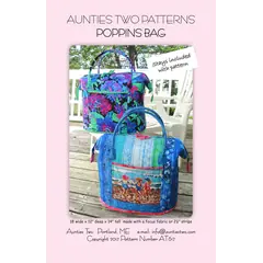 Poppins Bag Pattern by Aunties Two AT617 - Image of Pattern Cover, 2 Structural stays included