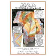 Seeing Double Reversible Throw Quilts Bag Pattern by Aunties Two - Image of Pattern Cover