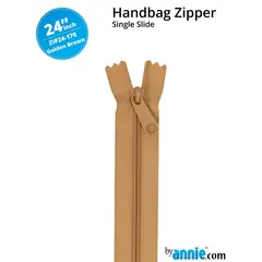 By Annie 24 Inch Handbag Zipper Golden Brown - See Video
