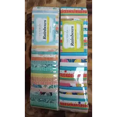 2 x Childrens Pastels Rainbows aka Jelly Roll Plus Free Buddies Star Quilt Pattern