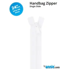 By Annie 24Inch Handbag Zipper White - See Video