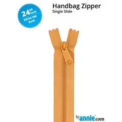 By Annie 24 Inch Handbag Zipper Gold - See Video