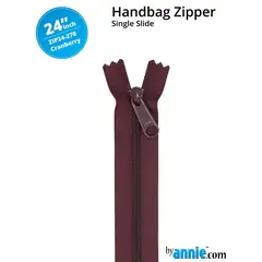 By Annie 24 Inch Handbag Zipper Cranberry - See Video