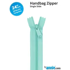 By Annie 24 Inch Handbag Zipper Turquoise - See Video