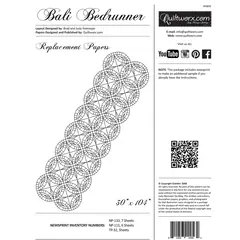 Bali Bed Runner Pattern Replacement Papers Only by Judy Niemeyer Quiltworx - Image of Replacement Paper Packaging