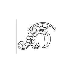 Vine Series, Large Budding Feather #30435