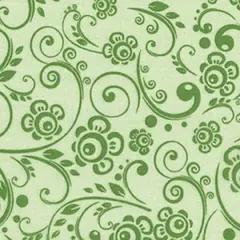Green- Floral Swirl - W108in