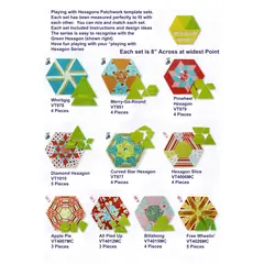 Playing with Hexagons Complete Set Patchwork Templates - Meredithe Clark