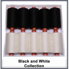 Black and White 10 Colour Set Rasant Thread 1000M