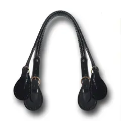 PU Leather Plait Strap 69.5cm Black