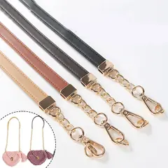 Gold Chain and Leather Single Strap 80 cms Multiple Colours Available