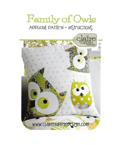 Family of Owls Applique Cushion Pattern by Claire Turpin