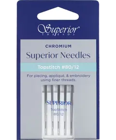 Superior 80/12 Topstitch Chromium Machine Needles