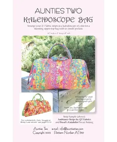 Kaleidoscope Bag Pattern by Aunties Two AT657 i Image of Pattern Cover 2 Stays Included