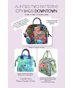 City Bag Downtown Pattern by Aunties Two AT652 - Image of Pattern Cover
