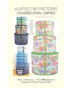 Covered Oval Crates Bag Pattern by Aunties Two AT661 - Image of pattern cover