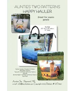 Happy Hauler Bag Pattern AT640 by Aunties Two - Image of Pattern Cover