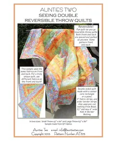 Seeing Double Reversible Throw Quilts Bag Pattern by Aunties Two - Image of Pattern Cover