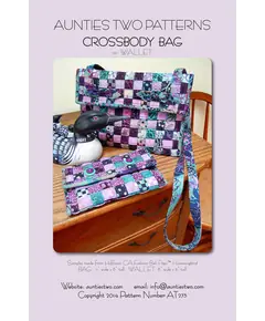 Crossbody Bag or Wallet Bag Pattern AT273 by Aunties Two - Image of Pattern Cover