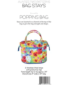 Bag Stays Size B (24in) AT627 by Aunties Two - Image of Stay Cover - Please Note Pattern not included with these stays