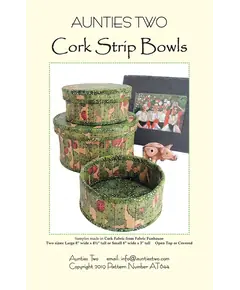 Cork Strip Bowls Bag Pattern by Aunties Two - AT644