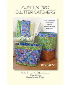 Clutter Catchers Bag Pattern by Aunties Two - Pattern Cover