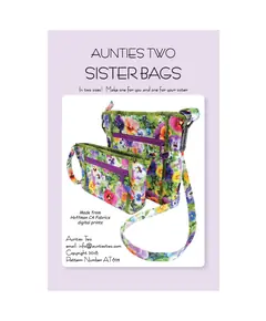 Sister Bag Pattern AT625 by Aunties Two - Image of Pattern Cover