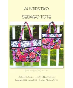 Sebago Tote Bag Pattern AT201 by Aunties Two - Image of Pattern Cover