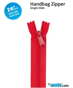 By Annie 24 Inch Handbag Zipper Atom Red - See Video
