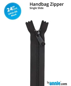 By Annie 24Inch Handbag Zipper Black - See Video