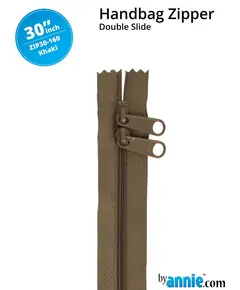 By Annie 30 Inch Handbag Zipper Khaki - See Video