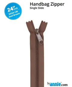 By Annie 24 Inch Handbag Zipper Seal Brown - See Video