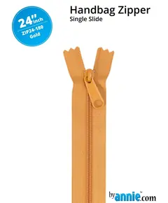 By Annie 24 Inch Handbag Zipper Gold - See Video