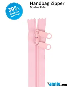 By Annie 30 Inch Handbag Zipper Pale Pink - See Video