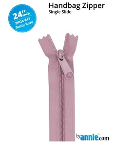 By Annie 24 Inch Handbag Zipper Dusty Rose - See Video
